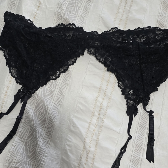 Hips & Curves Black Lace Garter Belt - Picture 1 of 3